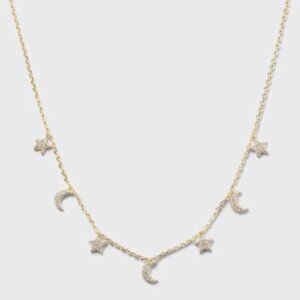 Great Set Melinda Maria Starry Night Necklace Gold Diamondettes Bonus Earrings